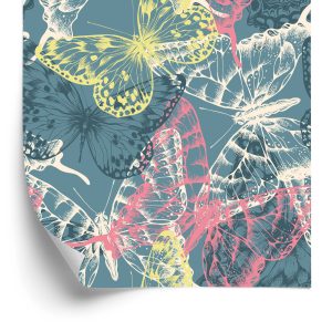 Behang Muur Kleurrijke Vlinders Natuur Hal