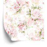 Behang Voor Slaapkamer Pastel Pioenrozen Bloemen Bladeren