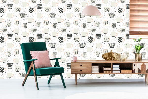Behang Wand Voor Een Eetkamer In Scandinavische Stijl - Afbeelding 6