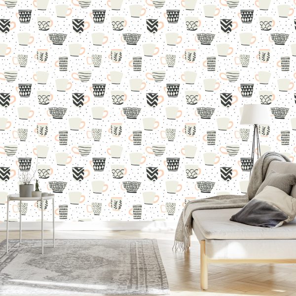 Behang Wand Voor Een Eetkamer In Scandinavische Stijl - Afbeelding 3