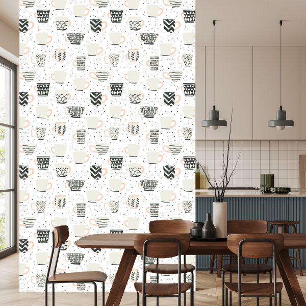 Behang Wand Voor Een Eetkamer In Scandinavische Stijl - Afbeelding 4