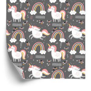 Behang Eenhoorns Bij De Regenboog