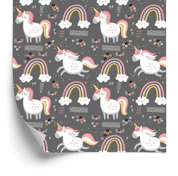 Behang Eenhoorns Bij De Regenboog
