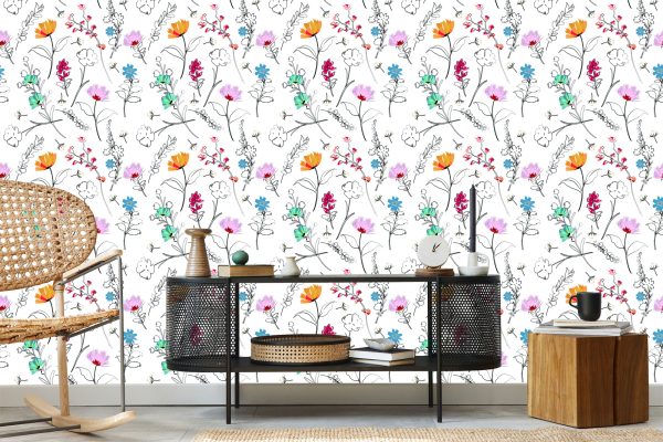 Behang Bloemen Zoals Geschilderd - Afbeelding 5
