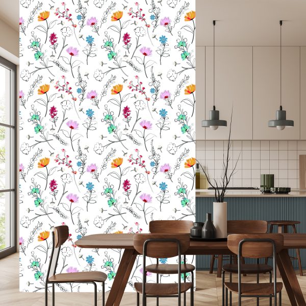 Behang Bloemen Zoals Geschilderd - Afbeelding 4