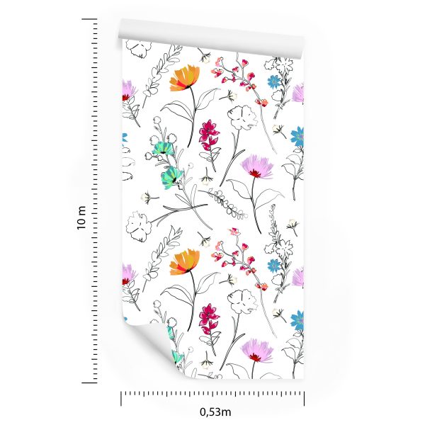 Behang Bloemen Zoals Geschilderd - Afbeelding 8