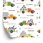 Behang Bomen, Vrachtwagens, Vrachtwagens, Kinderkamer