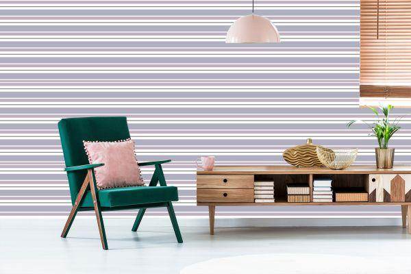 Behang Horizontale Retro Strepen - Afbeelding 6
