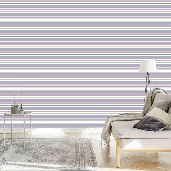 Behang Horizontale Retro Strepen - Afbeelding 3