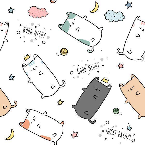 Behang Voor Kinderen - Slapende Katten - Afbeelding 2