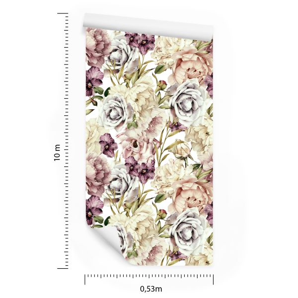 Behang Bloemen In Pastelkleuren - Afbeelding 8
