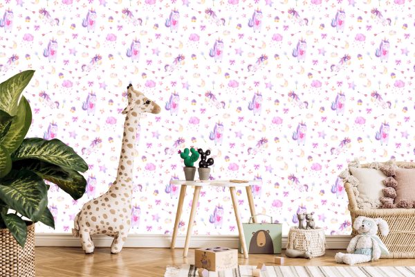 Behang Voor Meisjes, Eenhoorns, Strikken, Donuts - Afbeelding 5