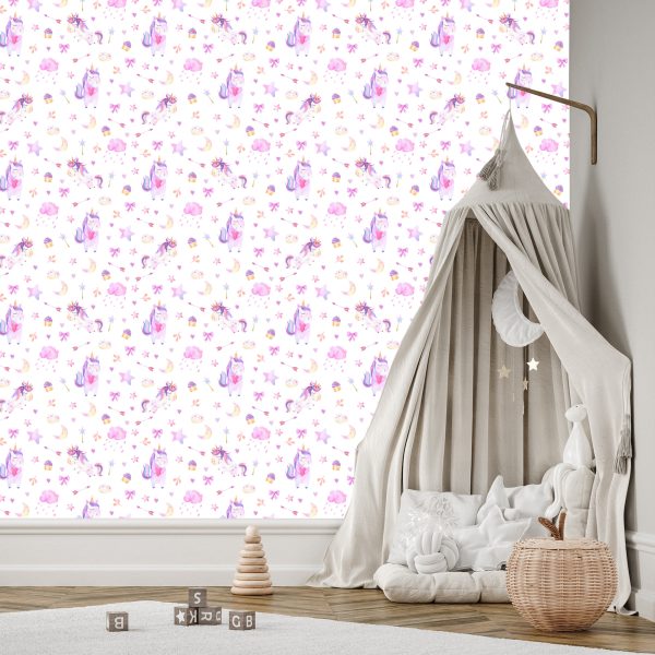 Behang Voor Meisjes, Eenhoorns, Strikken, Donuts - Afbeelding 3