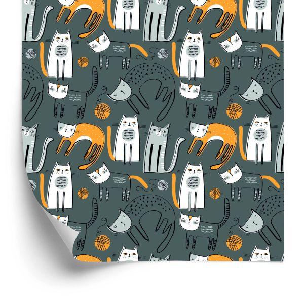 Behang Scandinavische Stijl Katten Kinderkamer