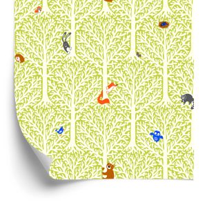 Behang Kleurrijke Dieren In Een Boom Kinderkamer