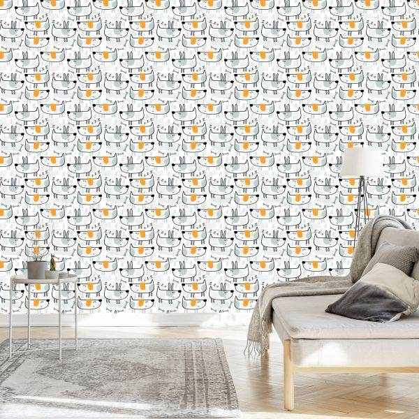 Behang Voor Kinderen, Honden In De Scandinavische Stijl - Afbeelding 3