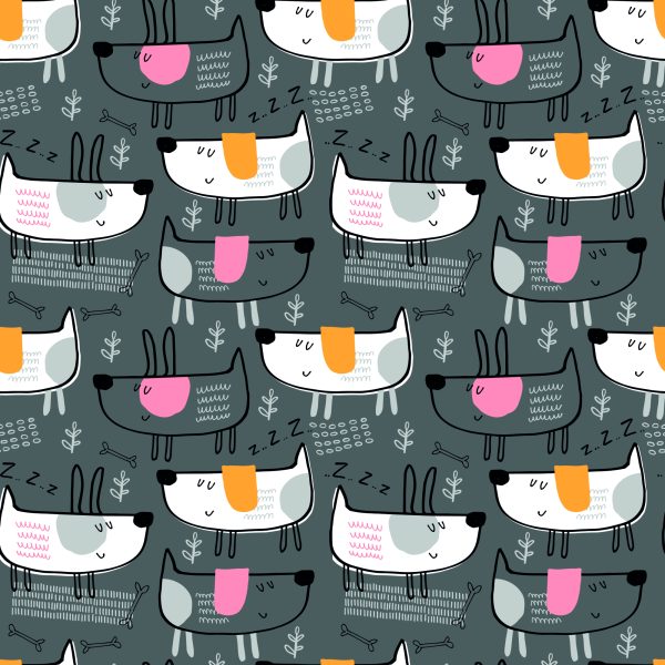 Behang Honden In Kinderkamer In Scandinavische Stijl - Afbeelding 2