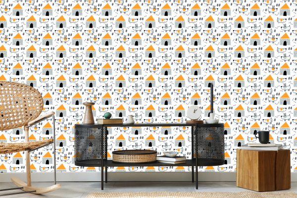 Behang Muur Scandinavische Stijl Kinderkamer - Afbeelding 5