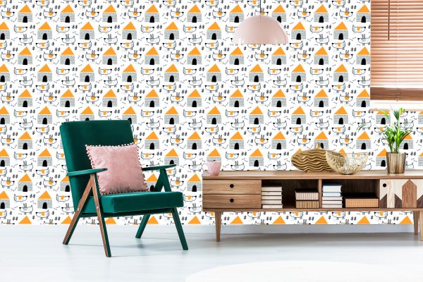 Behang Muur Scandinavische Stijl Kinderkamer - Afbeelding 6