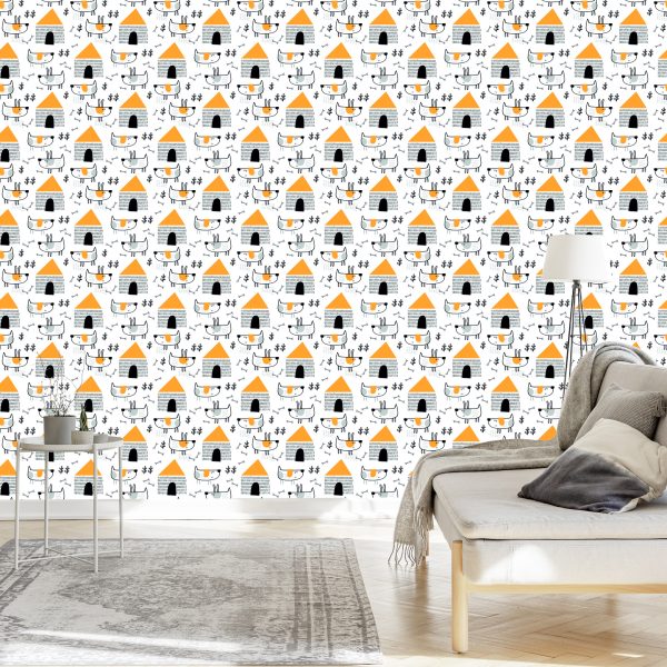 Behang Muur Scandinavische Stijl Kinderkamer - Afbeelding 3
