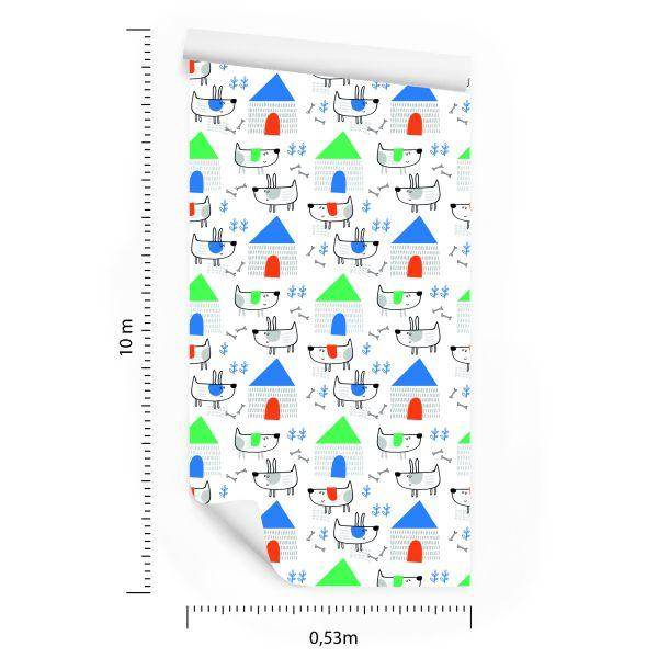 Behang Honden In Scandinavische Stijl Voor De Kinderkamer - Afbeelding 8