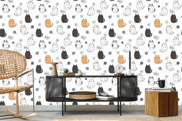 Behang Voor Kinderen - Vrolijke Katten - Afbeelding 5