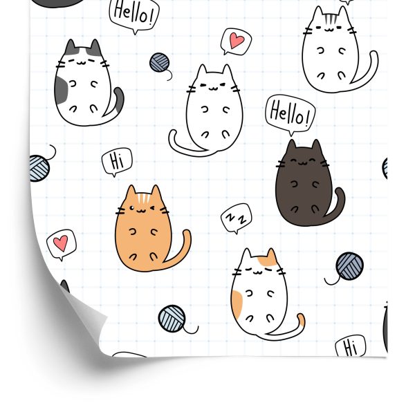 Behang Voor Kinderen - Vrolijke Katten