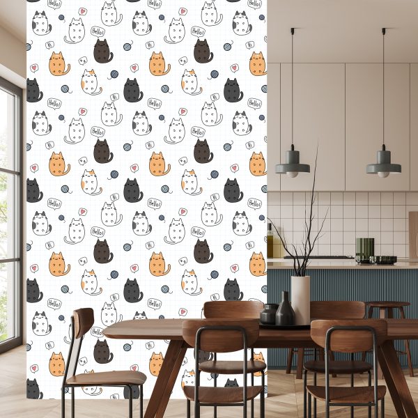 Behang Voor Kinderen - Vrolijke Katten - Afbeelding 4