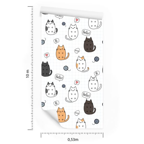 Behang Voor Kinderen - Vrolijke Katten - Afbeelding 8
