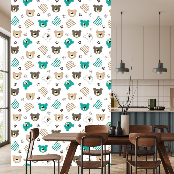 Behang Kleurrijke Teddyberenpoten - Afbeelding 4