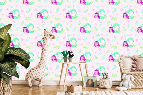 Behang Sprookjesmeerminnen Voor De Babykamer - Afbeelding 5