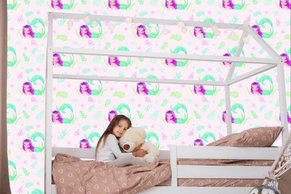 Behang Sprookjesmeerminnen Voor De Babykamer - Afbeelding 7