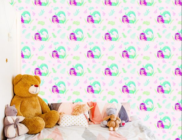 Behang Sprookjesmeerminnen Voor De Babykamer - Afbeelding 6