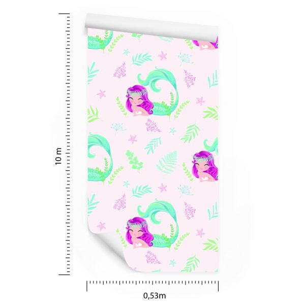 Behang Sprookjesmeerminnen Voor De Babykamer - Afbeelding 8