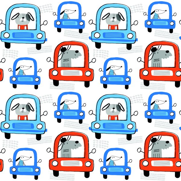 Behang Honden In Auto's - Afbeelding 2