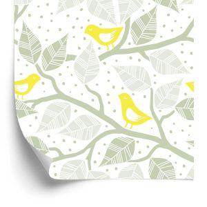 Behang Vogels, Bladeren En Takken
