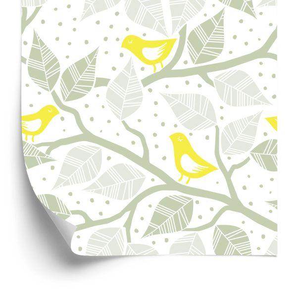 Behang Vogels, Bladeren En Takken