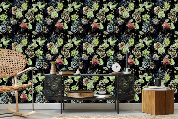 Behang Rozen In Donkere Kleuren - Afbeelding 5
