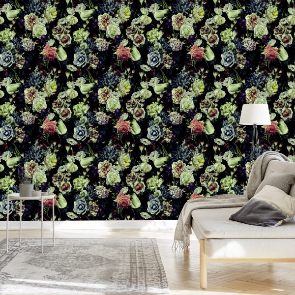 Behang Rozen In Donkere Kleuren - Afbeelding 3