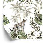 Behang Wilde Katten En Bladeren