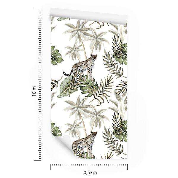 Behang Wilde Katten En Bladeren - Afbeelding 8