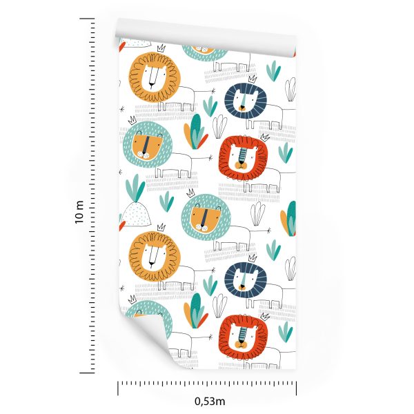Behang Leeuwen In Kinderkamer In Scandinavische Stijl - Afbeelding 8