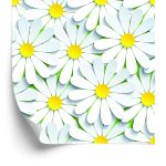 Behang Bloemen - Kamille 3D