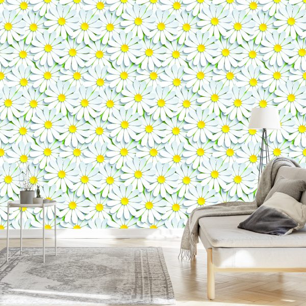 Behang Bloemen - Kamille 3D - Afbeelding 3