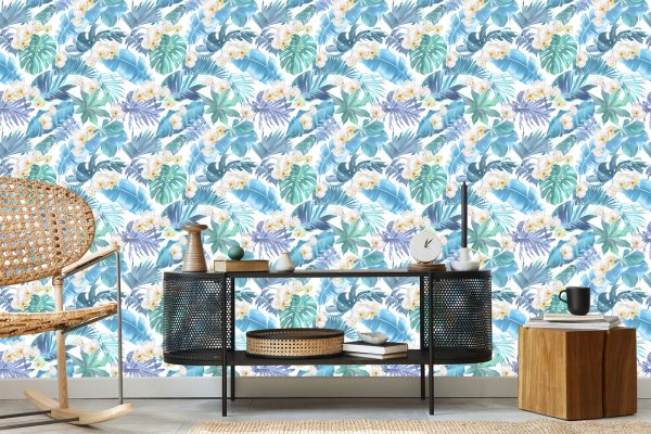 Behang Voor Woonkamer Groen Bloemen Planten Orchideeën - Afbeelding 5