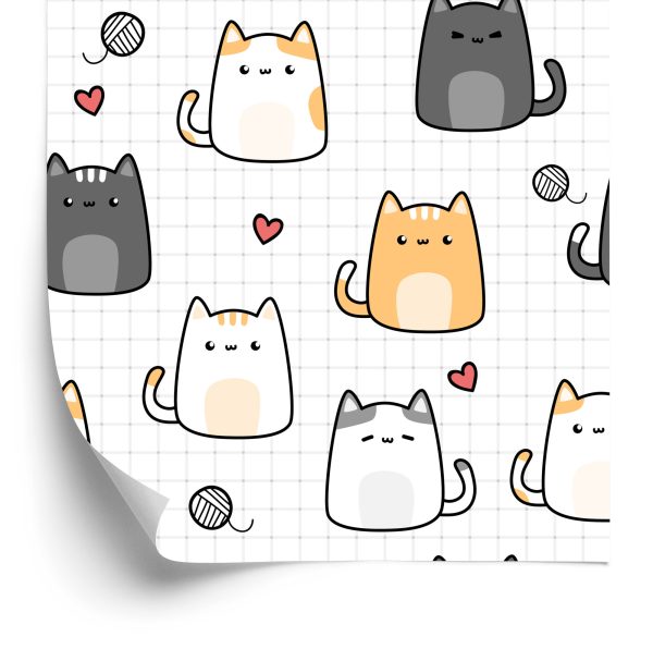 Behang Voor Kinderen - Kittens En Harten