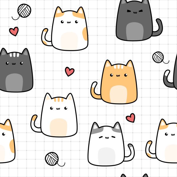 Behang Voor Kinderen - Kittens En Harten - Afbeelding 2