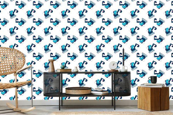 Behang Machines Graafmachines Dieren Kinderkamer - Afbeelding 5