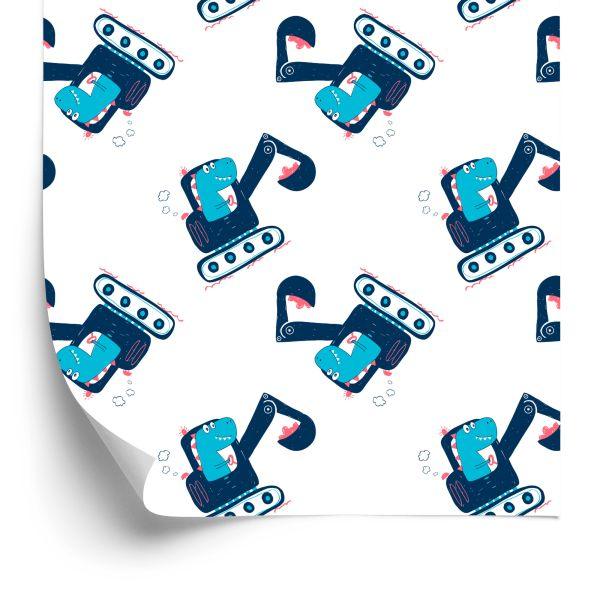 Behang Machines Graafmachines Dieren Kinderkamer