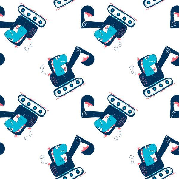 Behang Machines Graafmachines Dieren Kinderkamer - Afbeelding 2